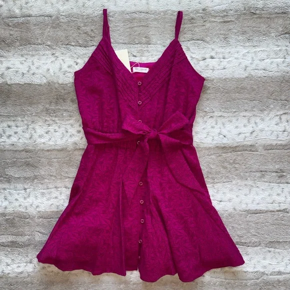 NWT💕Ramy Brook Kallie Wild Rose Springtime Burnout Mini Dress in Rose Burnout - Picture 4 of 16